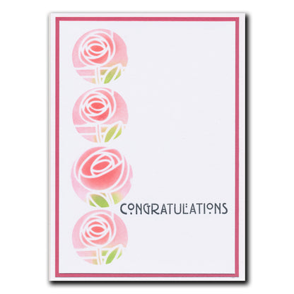 Art Nouveau Bed of Roses & Poppy Fields A5 Stencil Duo