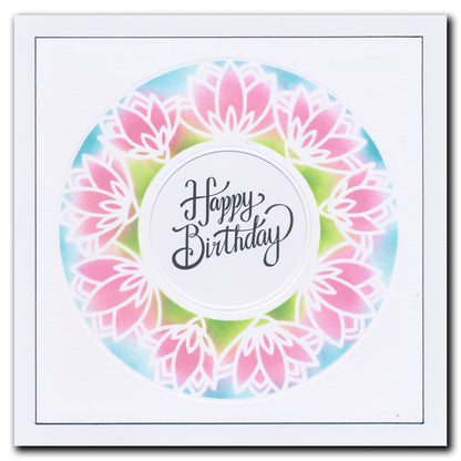 Barbara's SHAC Circular Decorative Frames - Beauty, Love & Peace 7" x 7" Stencil Collection