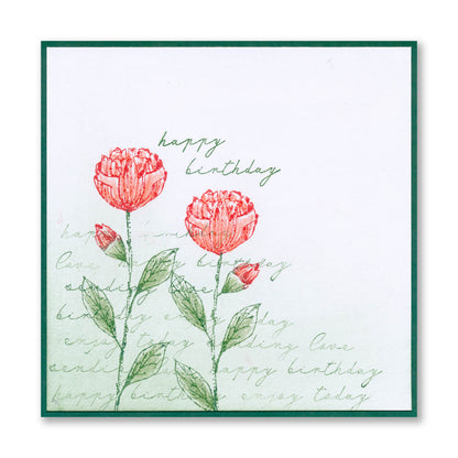 Dotted Blooms & Sentiment Stalks - Set 2 - Just For You A5 Stamp & Mask Set