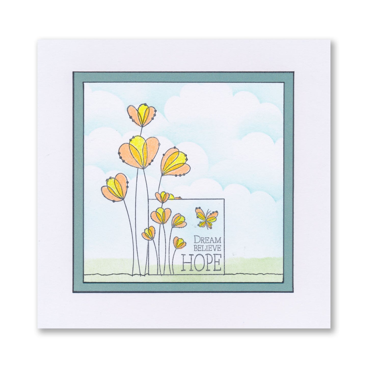 KISS by Clarity - Tina's Flowers Sampler & Thinking of You Flowers A4 & A7 Stamp Duo