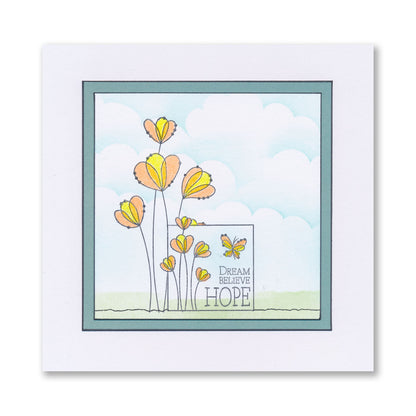 KISS by Clarity - Tina's Flowers Sampler & Thinking of You Flowers A4 & A7 Stamp Duo