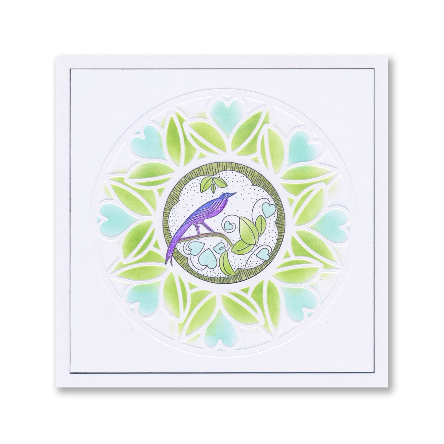 Barbara's Lovebird - Two Way Overlay A5 Square Stamp & Mask Set
