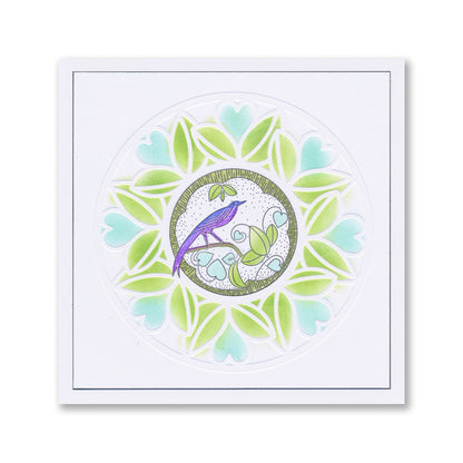 Barbara's Lovebird - Two Way Overlay A5 Square Stamp & Mask Set