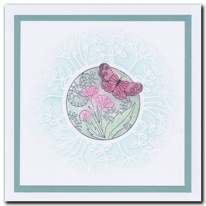 Barbara's SHAC Love - Japanese 2 Way Overlay Flowers & Butterflies A5 Square Stamp & Mask Set