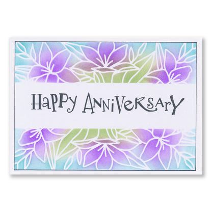 Lilies Rectangle Aperture Frame A5 Stencil