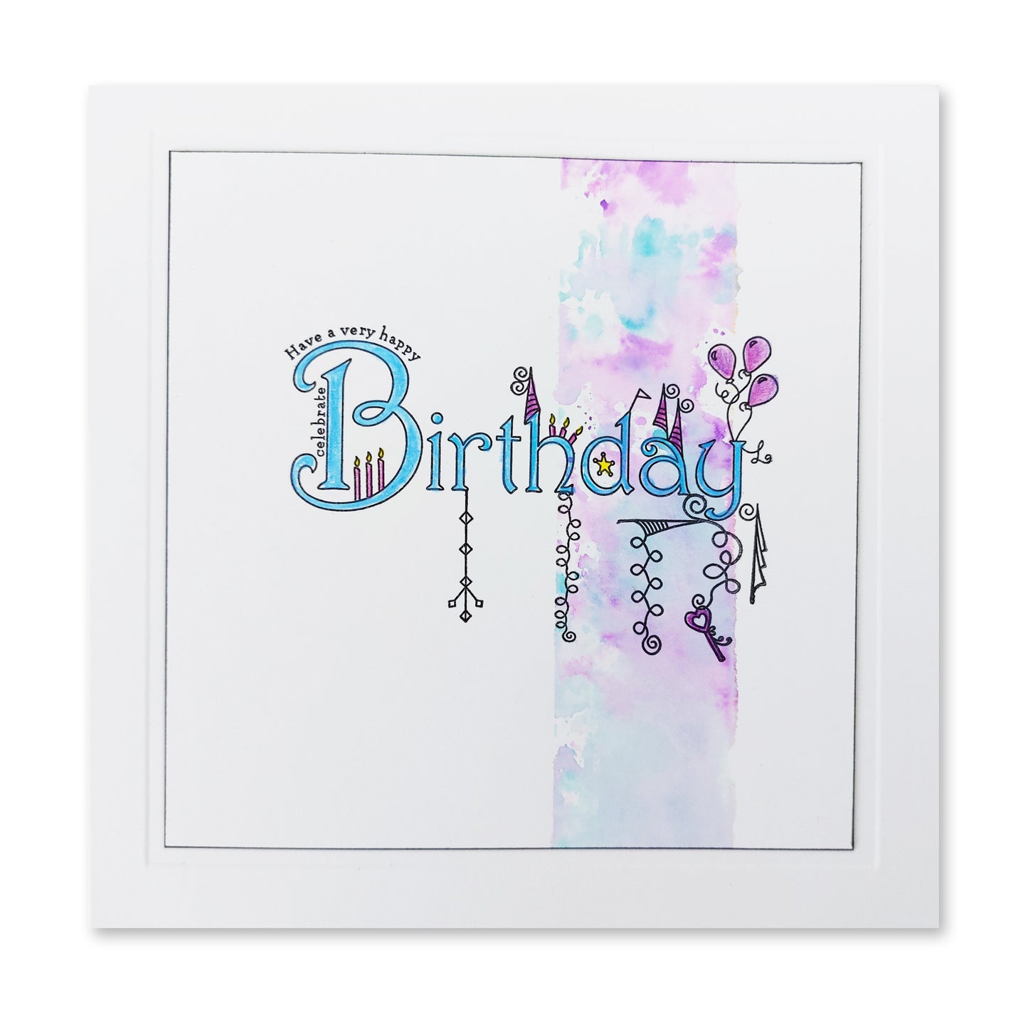 Linda's Bijou Birthday Dangles A6 Stamp Set