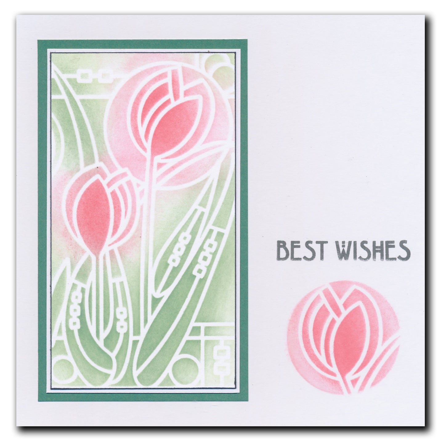 Art Nouveau Snowdrops & Tulips A5 Stencil Duo