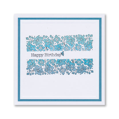 Barbara's Joy - Floral Panel - Two Way Overlay A5 Square Stamp Set