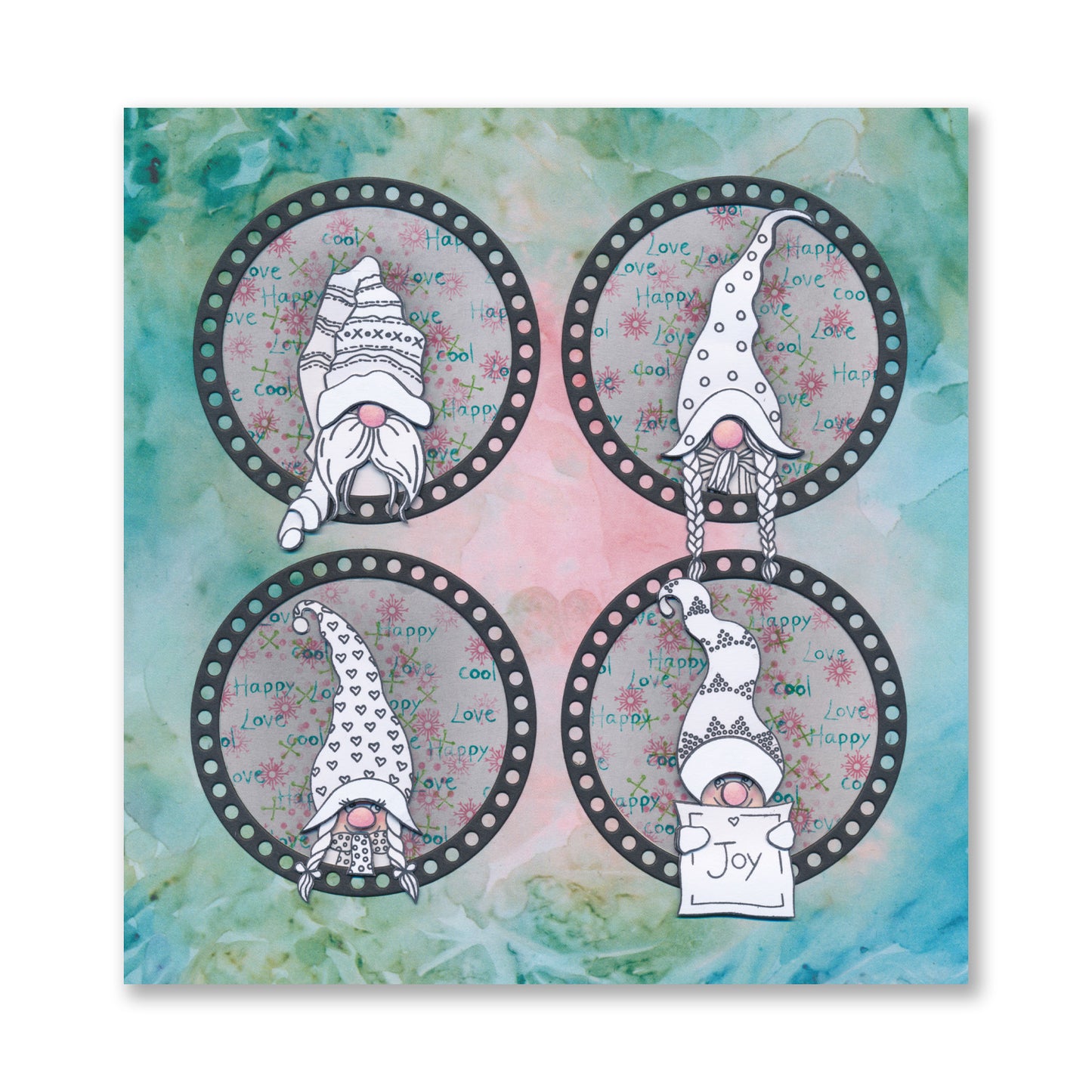 Barbara's Güd Gnomes A5 & A6 Square Stamp & Mask Duo