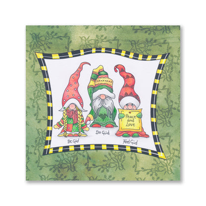 Barbara's Güd Gnomes A5 & A6 Square Stamp & Mask Duo