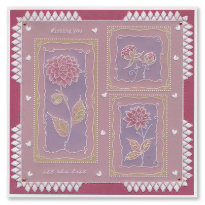 Barbara's SHAC Dahlia Floral Panels A5 Square Groovi Plate