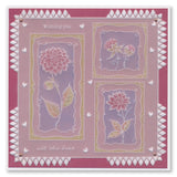 Barbara's SHAC Dahlia Floral Panels A5 Square Groovi Plate
