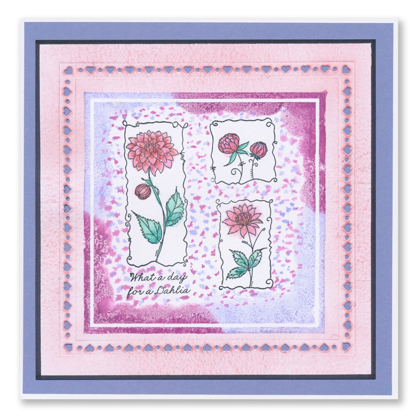 Barbara's SHAC Dahlia Floral Panels A6 Square Stamp Set