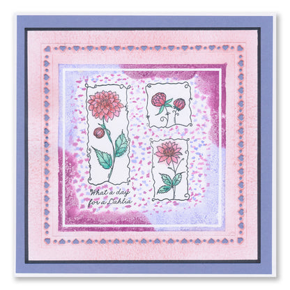 Barbara's SHAC Dahlia Floral Panels A6 Square Stamp Set