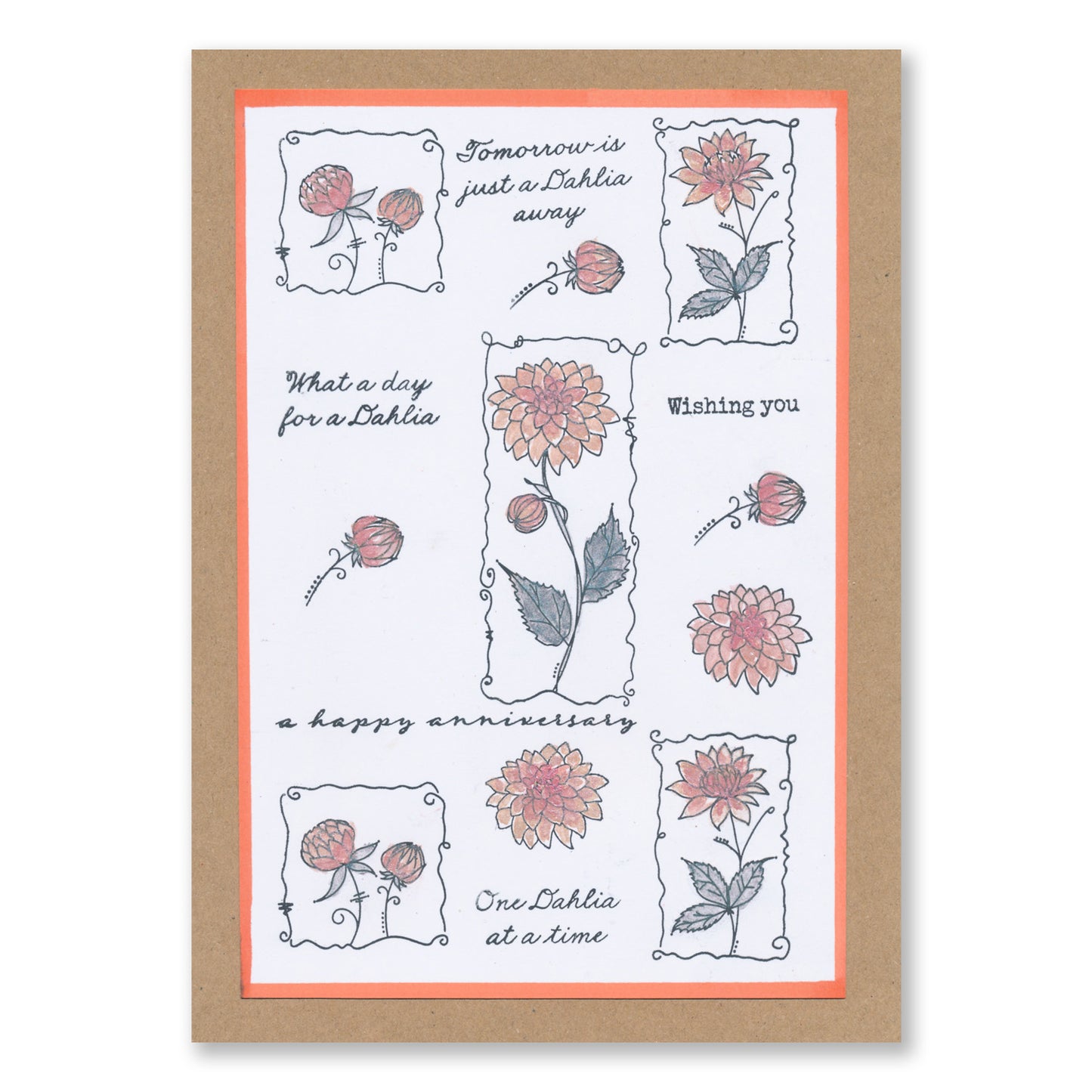 Barbara's SHAC Dahlia Floral Panels A6 Square Stamp Set