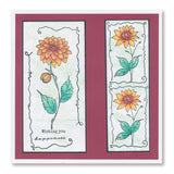 Barbara's SHAC Dahlia Floral Panels A5 Square Stamp & Mask Set