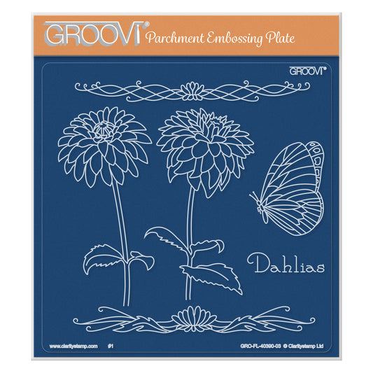 Jayne's Dahlias Name A5 Square Groovi Plate