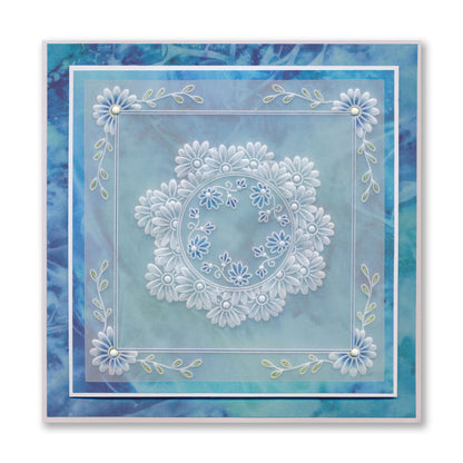 Tina's Daisy Flowers Parchlet A6 Square Groovi Plate