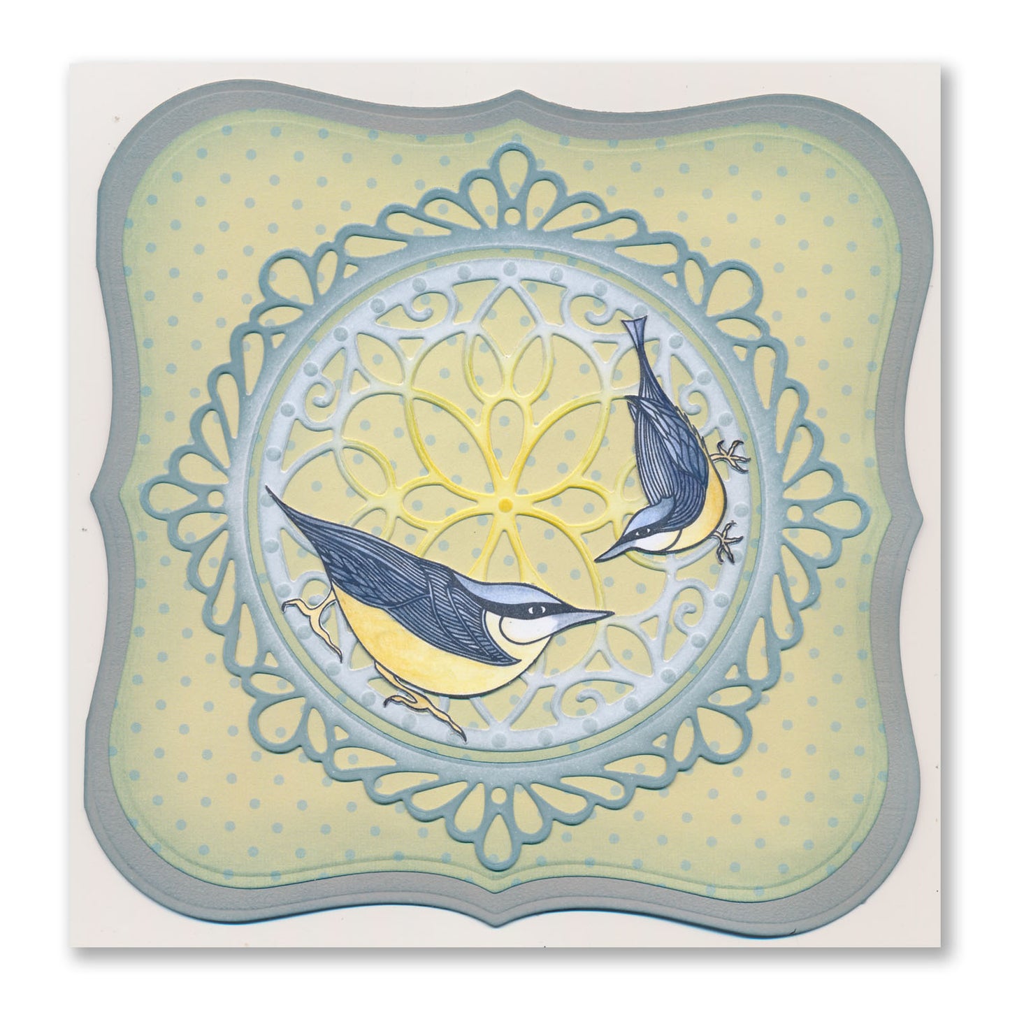 Nuthatches A6 Square Stamp & Mask Set