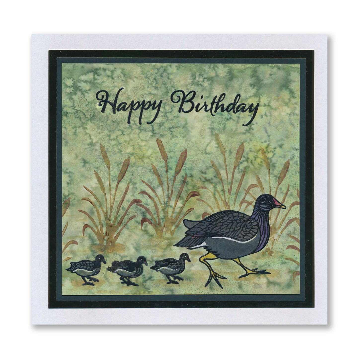 Moorhens A6 Square Stamp & Mask Set