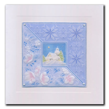 Linda's Dotty Cross-Stitch Christmas Layering Frame A4 Square Groovi Plate