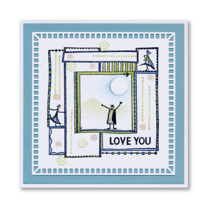 Bijou Doodle Layout Montage A4 Slim Stamp Set