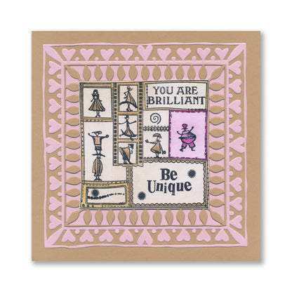 Bijou Doodle Layout Montage A4 Slim Stamp Set