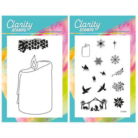 Candle Outline & Nativity Miniatures A6 Stamp & Mask Duo