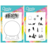 Snow Globe Outline & Let it Snow Miniatures A6 Stamp & Mask Duo