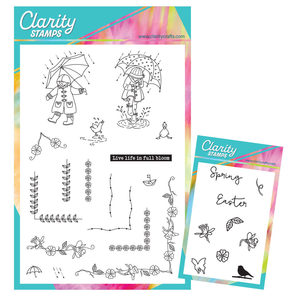 Linda's Bijou Children Through the Seasons - Spring A5 & A7 Stamp Duo