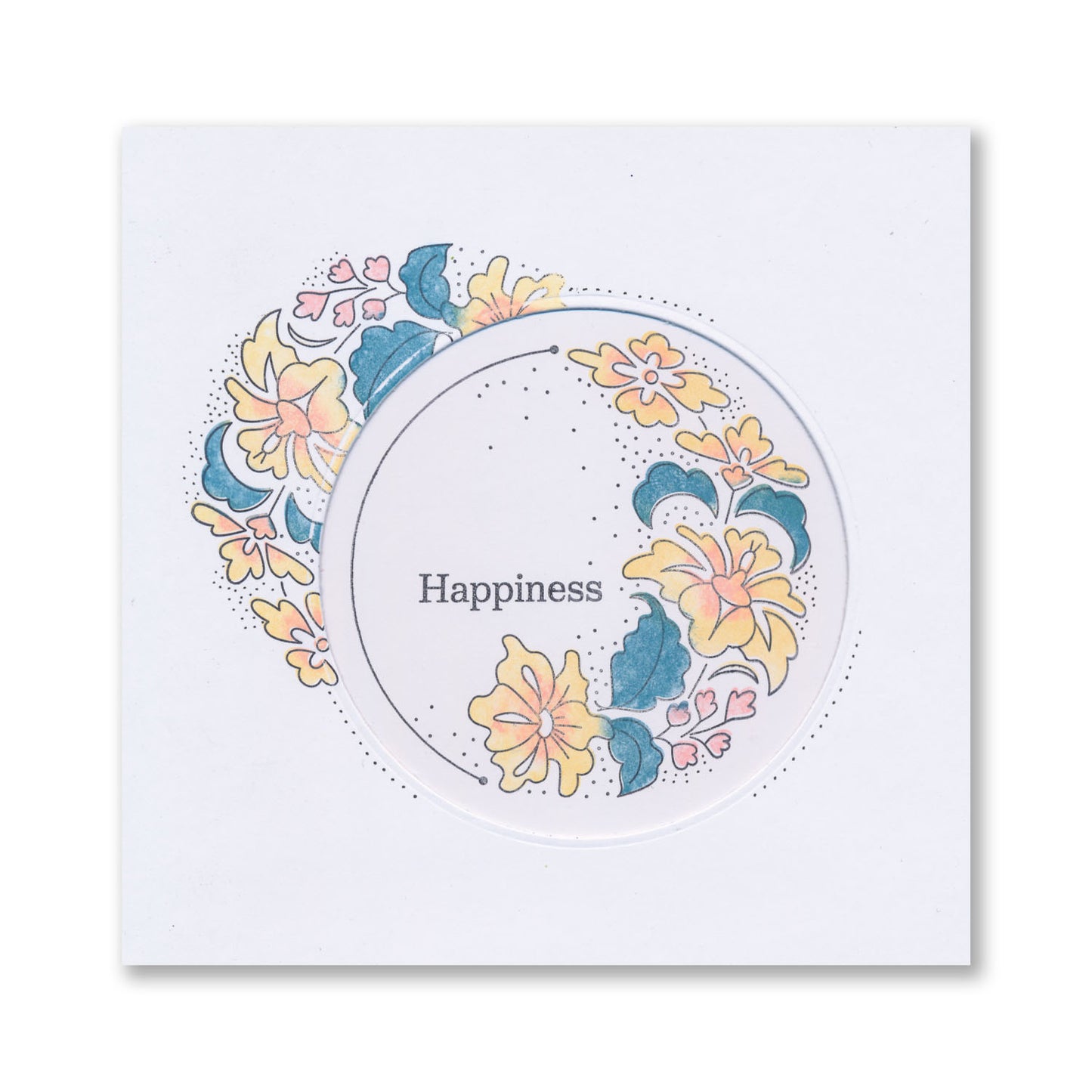 Barbara's Happiness - Floral Crescent - Two Way Overlay A6 Stamp Set