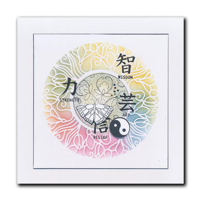 Barbara's SHAC Circular Decorative Frames - Roses, Snowdrops & Leaves 7" x 7" Stencil Trio