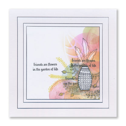 Barbara's SHAC Vases & Foliage A5 Square Stamp & Mask Set