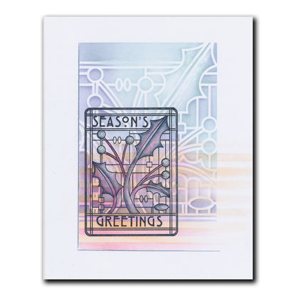 Art Nouveau Christmas Holly A5 Stencil