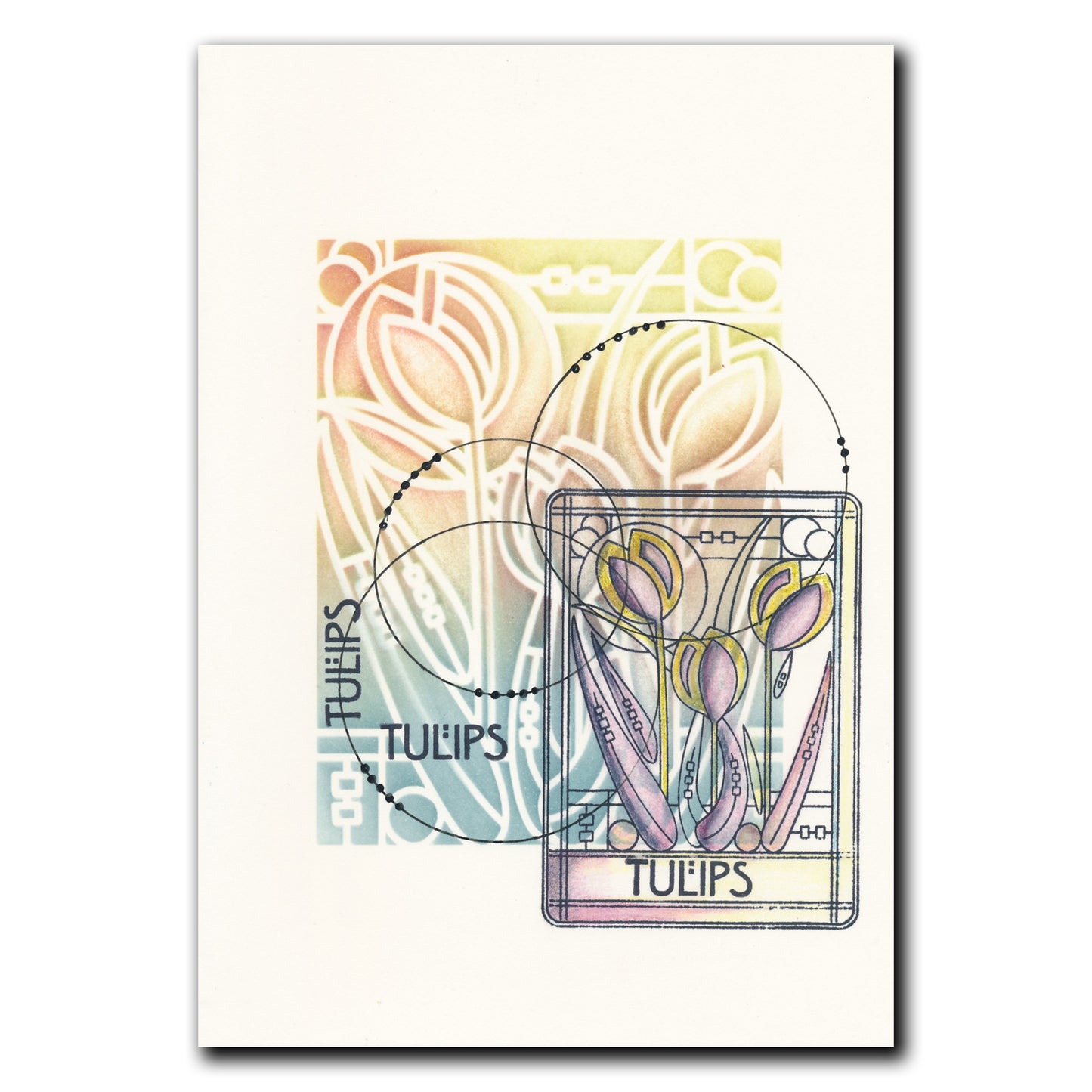 Art Nouveau Tulips A5 Stencil