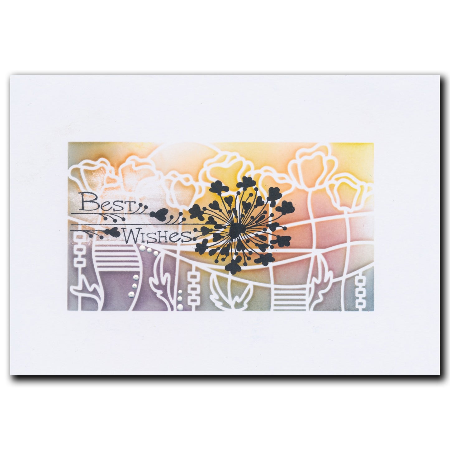 Art Nouveau Poppy Fields A5 Stencil