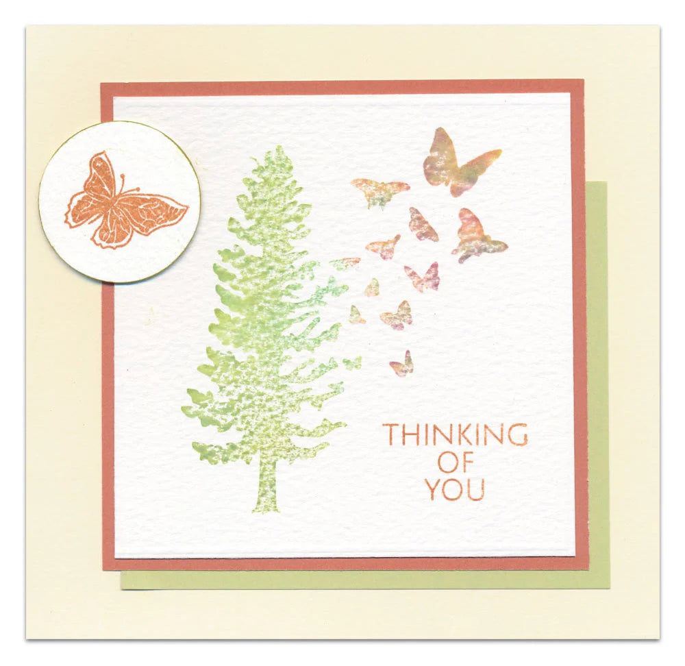 Butterfly & Bird Tree A5 Square & A6 Square Stamp Duo