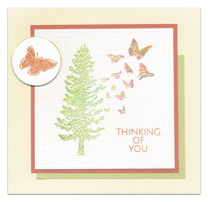 Butterfly & Bird Tree A5 Square & A6 Square Stamp Duo