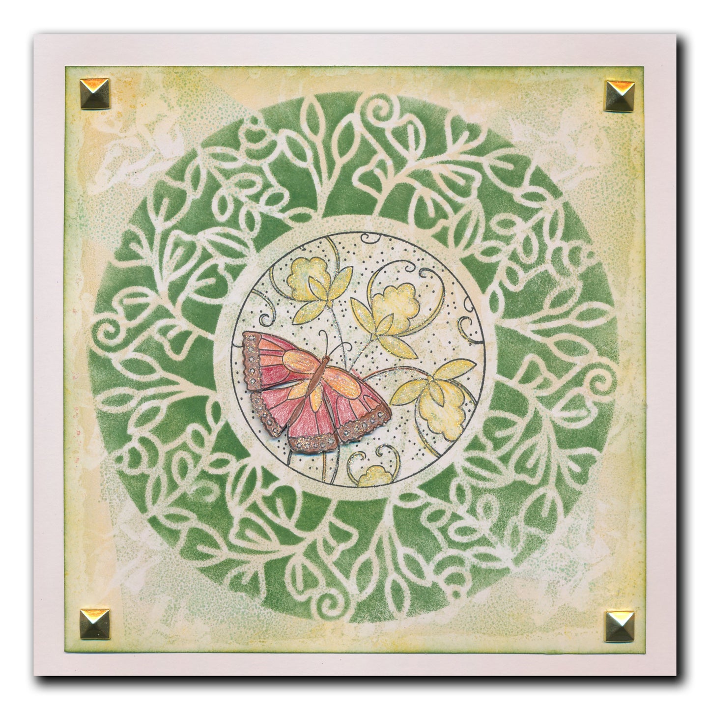 Barbara's SHAC Circular Decorative Frames - Roses, Snowdrops & Leaves 7" x 7" Stencil Trio