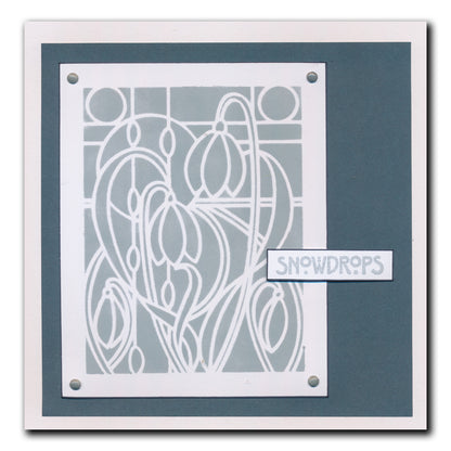 Art Nouveau Snowdrops & Tulips A5 Stencil Duo