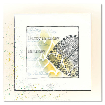 Barbara's SHAC Bijou Love Heart Doodle A6 Stamp & Mask Set