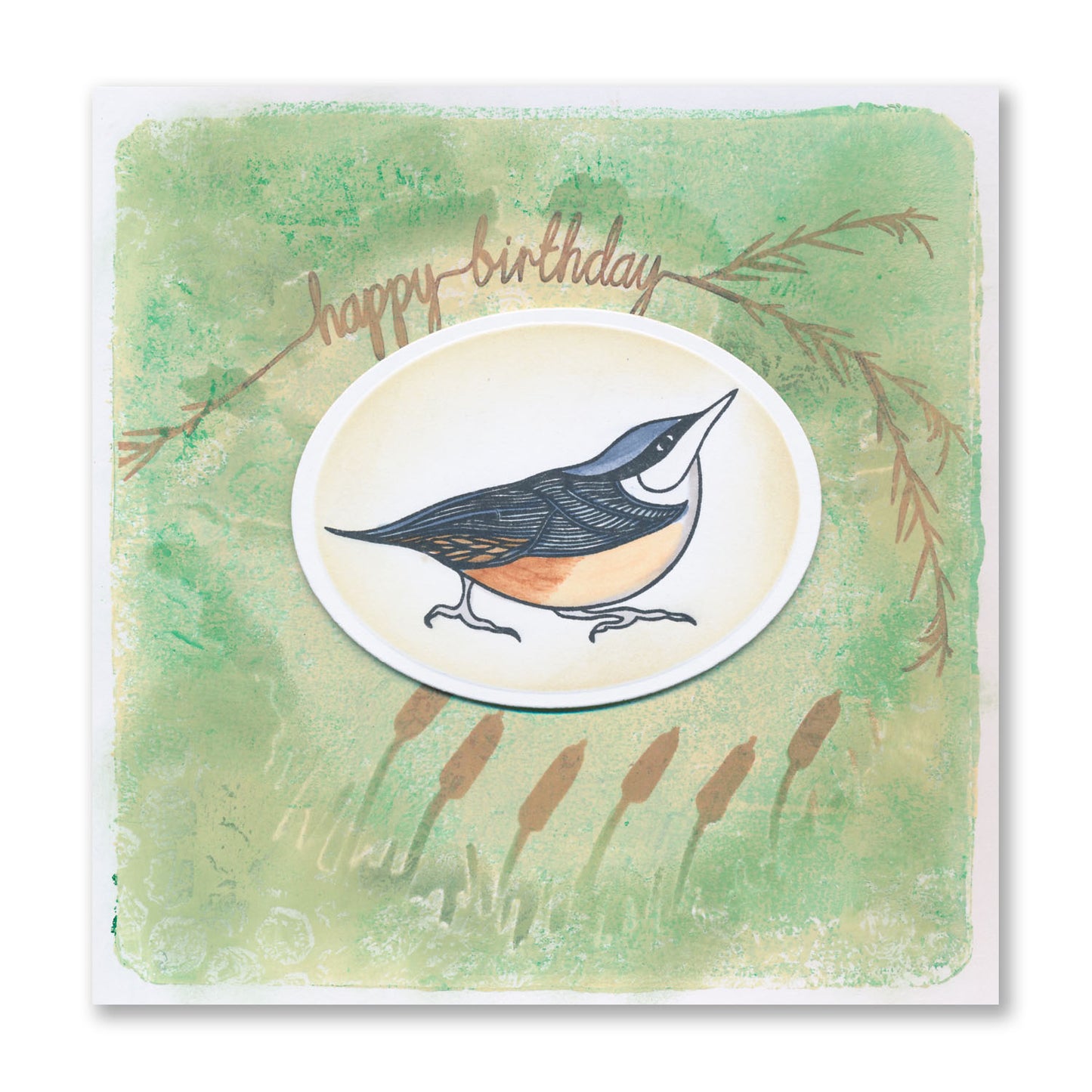 Nuthatches A6 Square Stamp & Mask Set