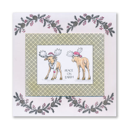 Barbara's Christmas Animals - Elks A6 Stamp & Mask Set