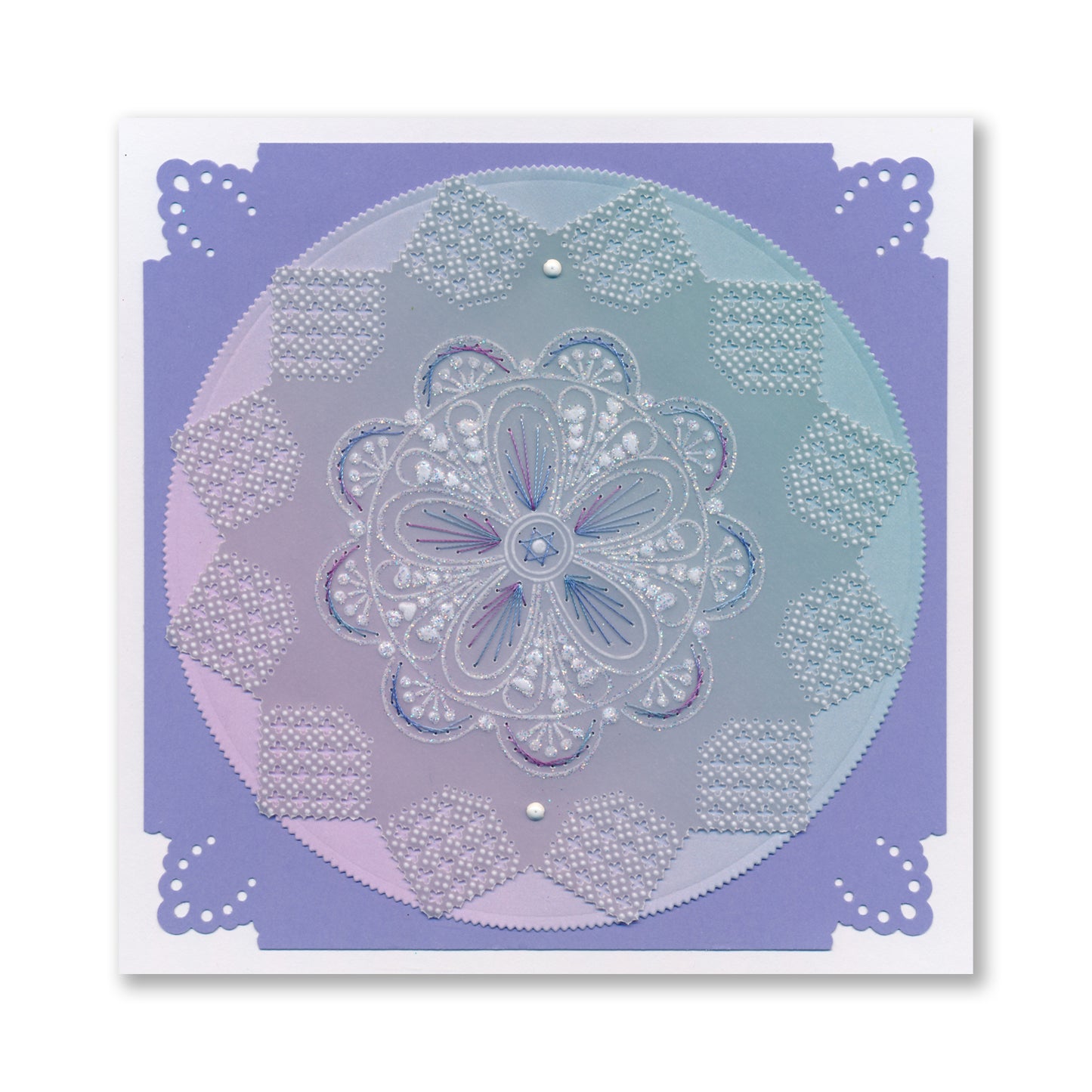 Tina's Buttercups & Fans Embroidery Parchlet A6 Square Groovi Plate