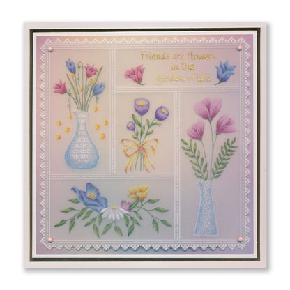 Barbara's SHAC Vases & Foliage A5 Square Groovi Plate