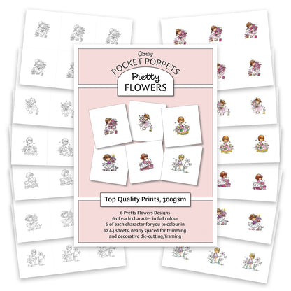 Pretty Flowers - Pocket Poppets Card Toppers