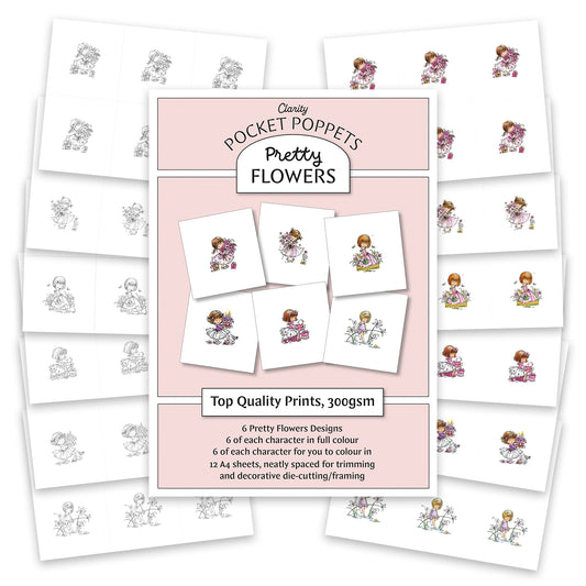 Pretty Flowers - Pocket Poppets Card Toppers