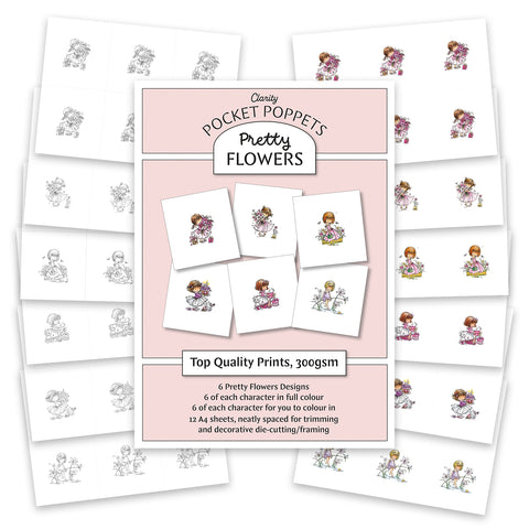 Pretty Flowers - Pocket Poppets Card Toppers