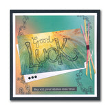 Luck - Feel Good Words - Two Way Overlay A6 Stamp & Mask Set