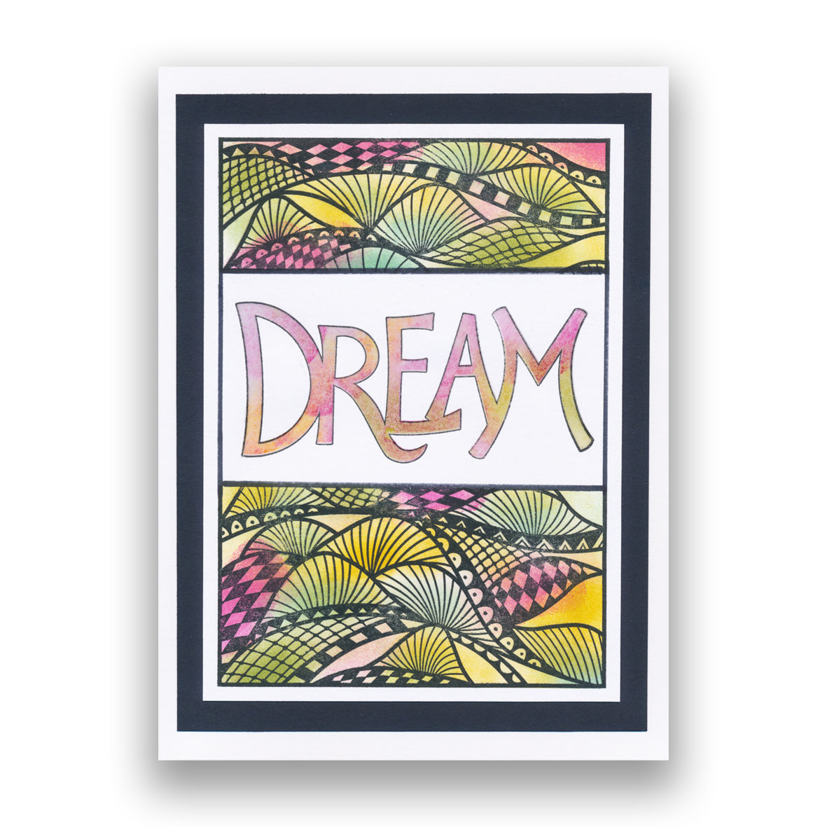 Dream - Feel Good Words - Two Way Overlay A5 Square Stamp & Mask Set